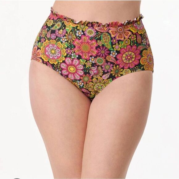 NWT Unique Vintage 1960s Kaleidoscope Swim Bottoms - Picture 1 of 8